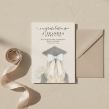 Foto de lazo de graduación con caligrafía capricho