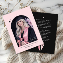 Foto de lazo rosa sobre fondo negro graduación ele