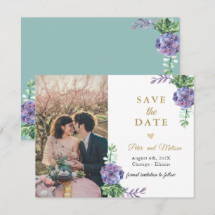 Anuncio Foto de Lilac Succulents Save the Date