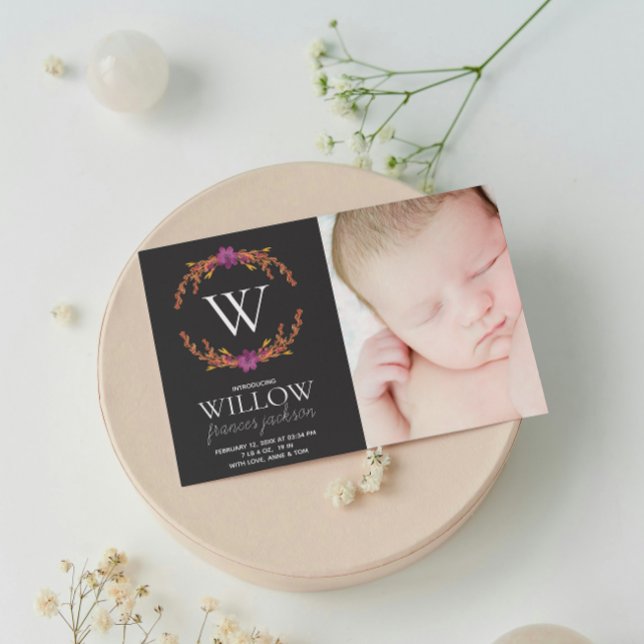 Anuncio Foto de Monograma Floral Chica recién nacido perso (Subido por el creador)