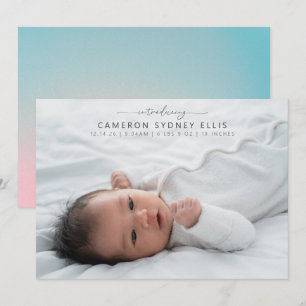 Anuncio Foto de nacimiento de bebé en azul pastel celestia