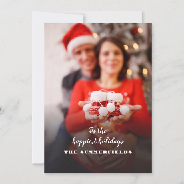 Anuncio Foto de navidades de vacaciones Embarazo (Anverso)