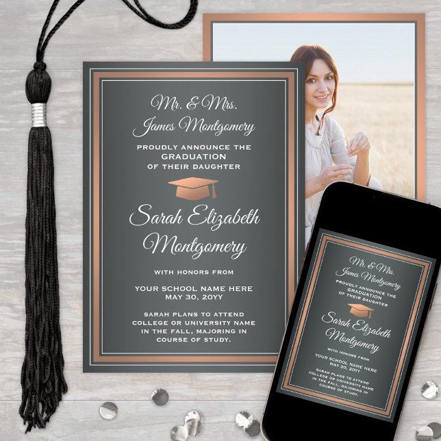 Anuncio Foto De Padres De Cobre Gris Y Graduación Blanca (Subido por el creador)