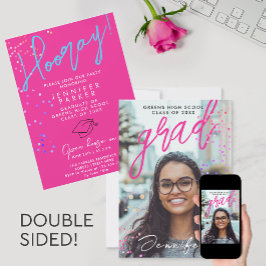 Anuncio Foto de posgrado de la escuela rosa de Chica moder