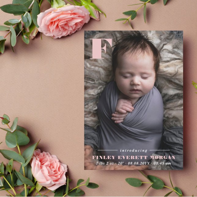 Anuncio Foto de Recién nacido inicial rosada moderna (Subido por el creador)