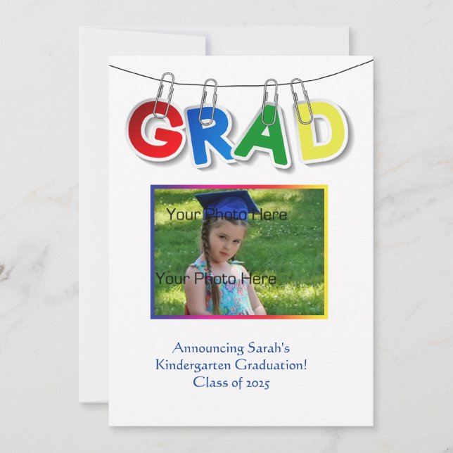 Anuncio Foto de texto de grado primario (Anverso)