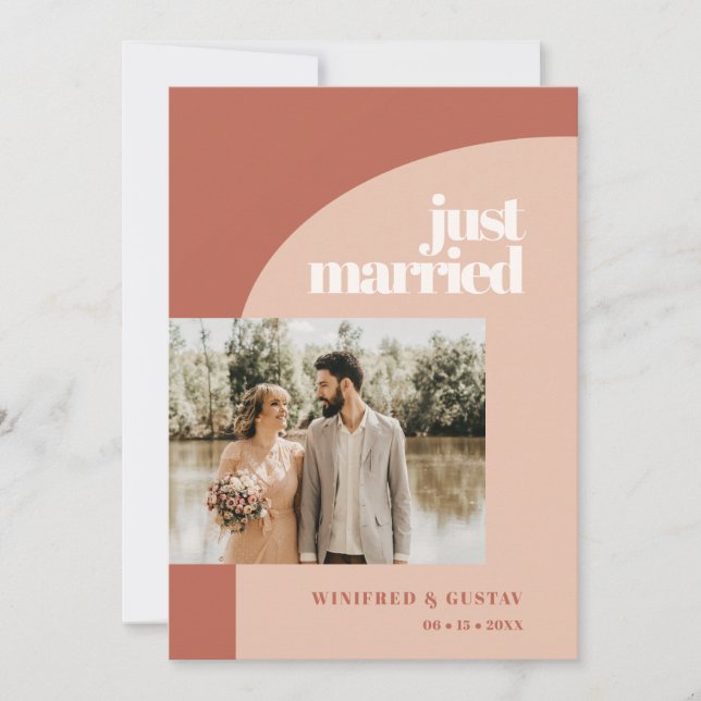 Anuncio Foto de un boda de arco de barro de moda simple (Anverso)