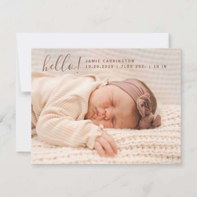 Anuncio Foto del bebé Nacimiento moderno 3 Foto (Anverso)