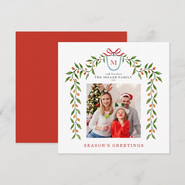 Anuncio Foto del feriado de Monogram Citrus Garland (Anverso / Reverso)