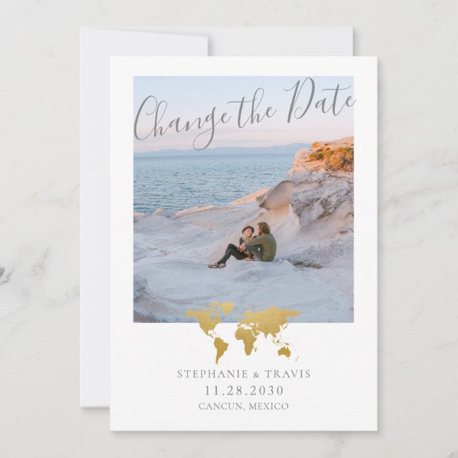 Anuncio Foto del Mapa Mundial del Oro de Aplazamiento del  (Anverso)