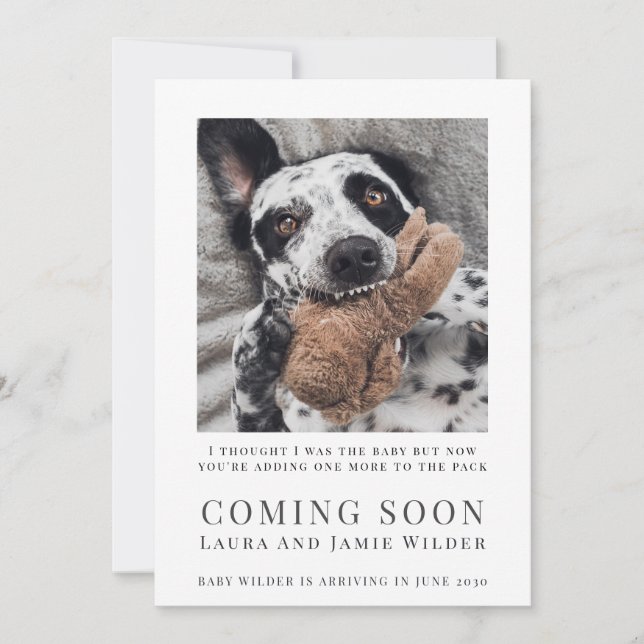 Anuncio Foto divertida de perro Próximamente (Anverso)