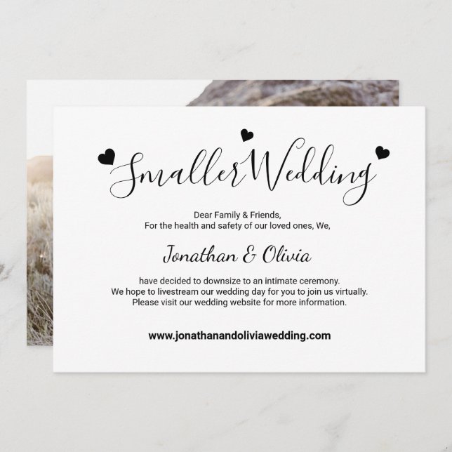 Anuncio Foto en blanco y negro de boda reducida (Anverso / Reverso)