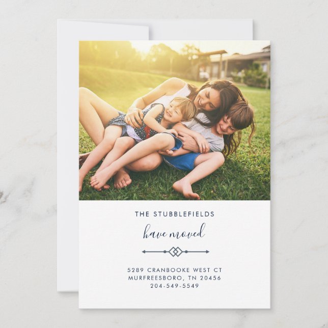 Anuncio Foto familiar Nueva dirección en movimiento (Anverso)