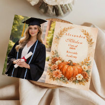Foto Floral de Calabaza Rústica de Graduación de O