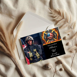 Anuncio Foto Graduación de Secundaria con Tema de Bombero