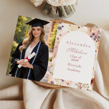 Foto Graduación Floral Acuarela Neutral