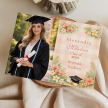 Foto Graduación Floral Gingham Tropical