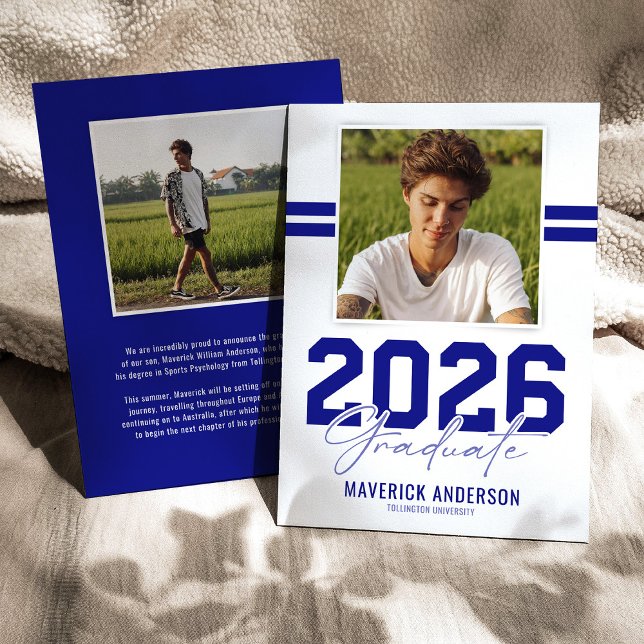 Anuncio Foto Graduación Masculina Azul Moderno (Subido por el creador)