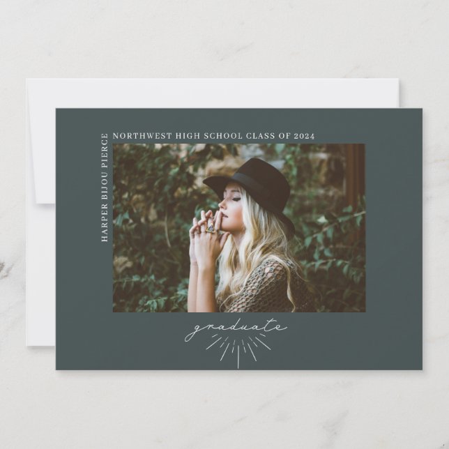 Anuncio Foto horizontal de graduación de Esmeralda Oscura  (Anverso)