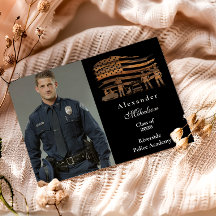 Foto Línea Azul Fina Graduación Policial Rústica