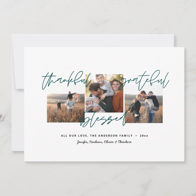 Anuncio foto mínima agradecida, agradecida, bendecida (Anverso)