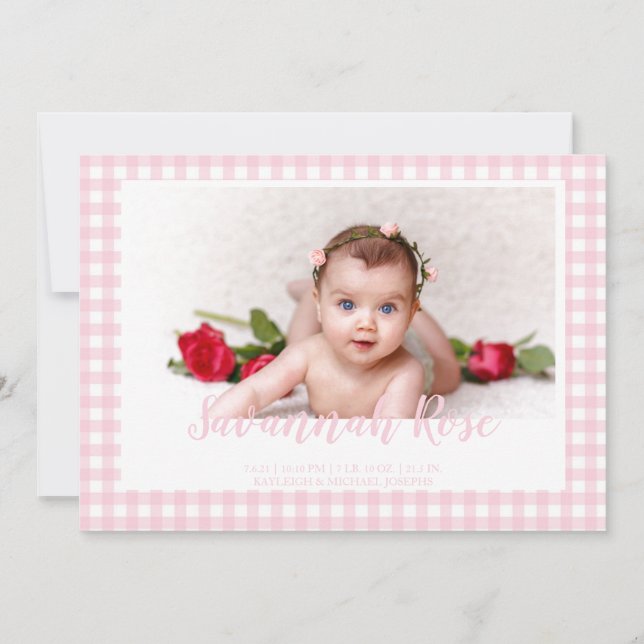 Anuncio Foto Mínima Del Patrón De Verificación De Gingham  (Anverso)