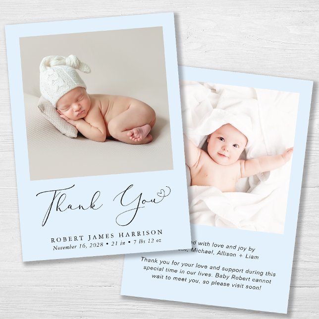 Anuncio Foto Mínima Gracias Nacimiento Del Niño (A beautiful and unique way to thank family and friends and introduce them to your precious baby boy)
