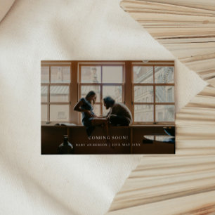 Anuncio Foto minimalista 'Pronto' Embarazo de bebé