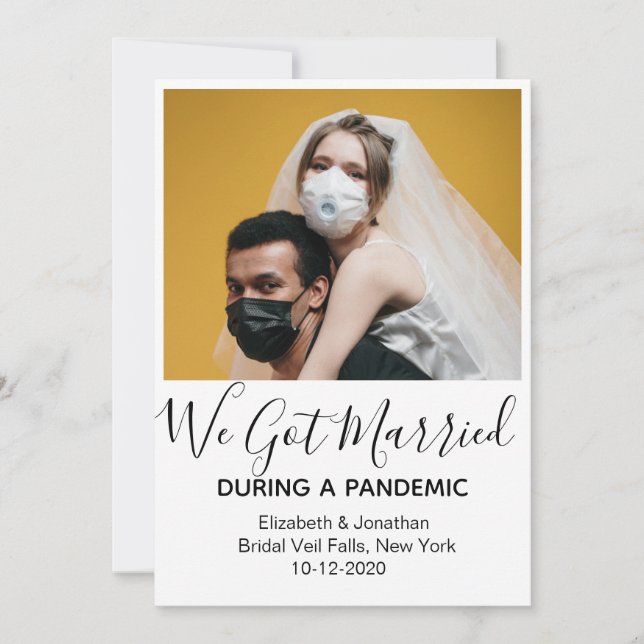 Anuncio Foto moderna casada con un Boda pandémico (Anverso)