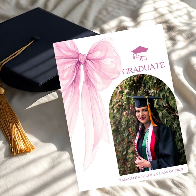 Anuncio Foto moderna de graduación de Bow Rosa (Subido por el creador)