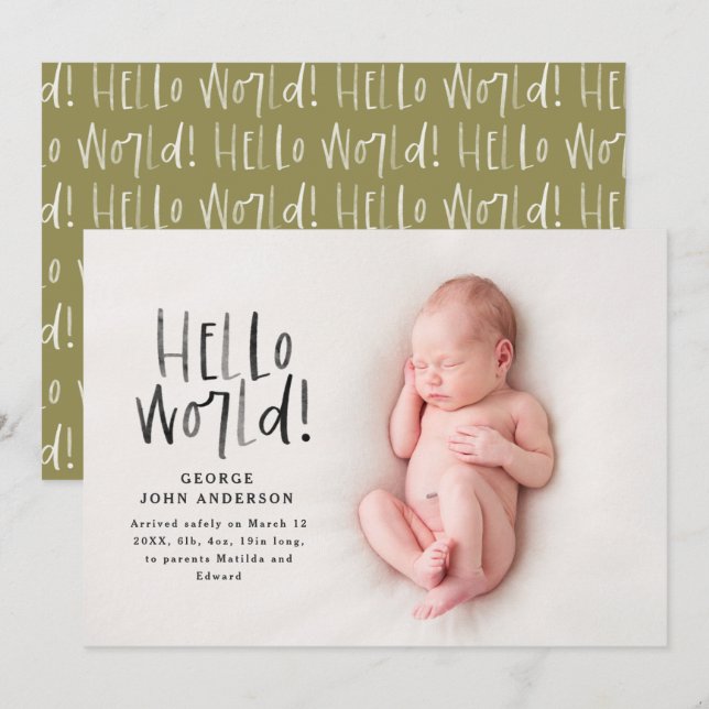 Anuncio Foto moderna de la tipografía verde oliva de moda  (Anverso / Reverso)