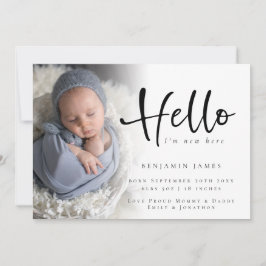 Anuncio Foto moderna Hello Recién nacido Boy Blue Birth