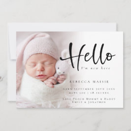 Anuncio Foto moderna Hola Chica Recién nacido Nacimiento R