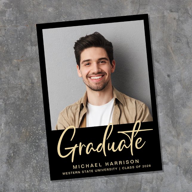 Anuncio Foto moderna negrita guión negrita Graduación negr (Subido por el creador)