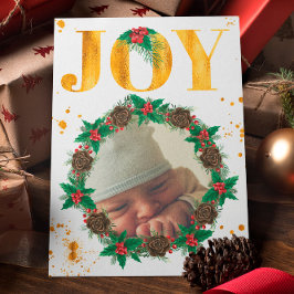 Anuncio Foto personalizada de oro de la primera Navidad de