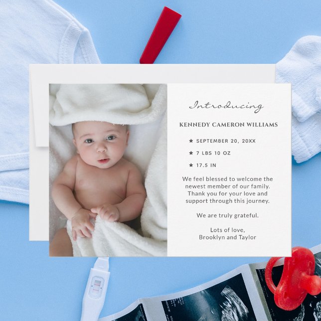 Anuncio Foto personalizado Cute simple Hola bebé recién na (Subido por el creador)