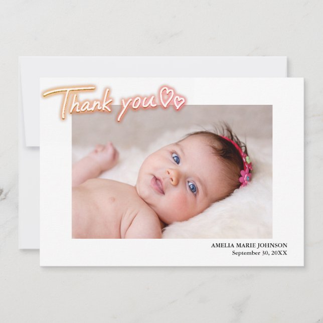 Anuncio Foto personalizado Gracias. Nacimiento personaliza (Anverso)