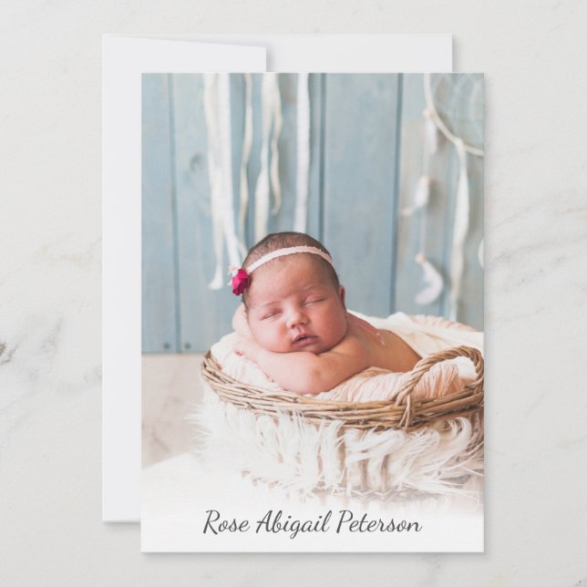 Anuncio Foto personalizado Nacimiento De Una Niña Recién N (Anverso)