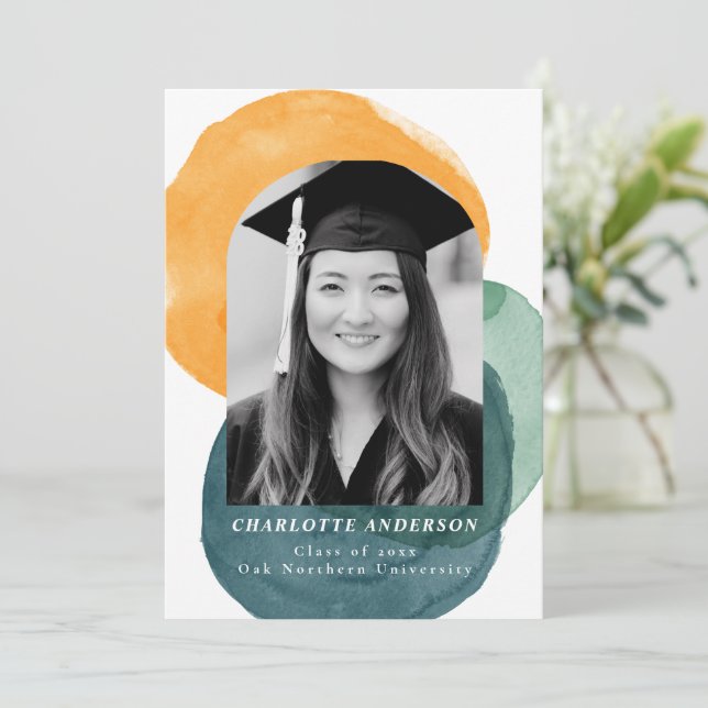 Anuncio Foto personalizado Resumen moderno Graduación a la (Anverso de pie)