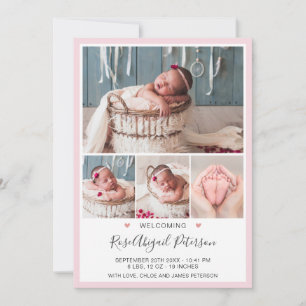 Anuncio Foto rosa Bienvenida Bebé Estancia de recién nacid