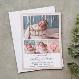 Anuncio Foto rosa suave que da la bienvenida a recién naci