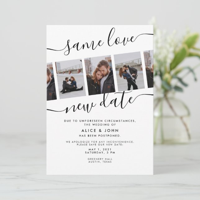 Anuncio Fotografía de caligrafía Boda de citas con el mism (Anverso de pie)