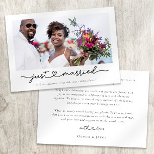 Anuncio Fotografía de Casados con Caligrafía de Corazón Mo
