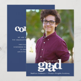 Anuncio Fotografía de graduación azul marino tipografía mo