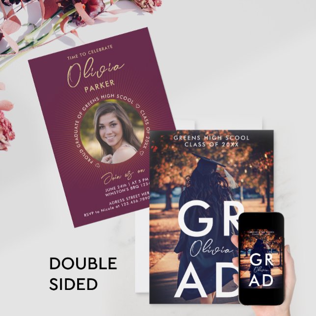 Anuncio Fotografía de Graduación en Borgoña Moderna Y Senc (Subido por el creador)