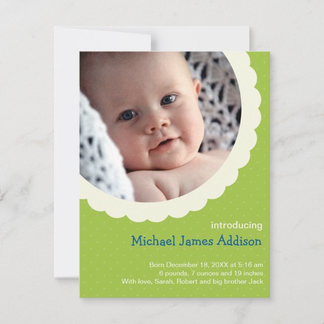 Anuncio Fotografía de un punto polka verde rosetón bebé li (Anverso)