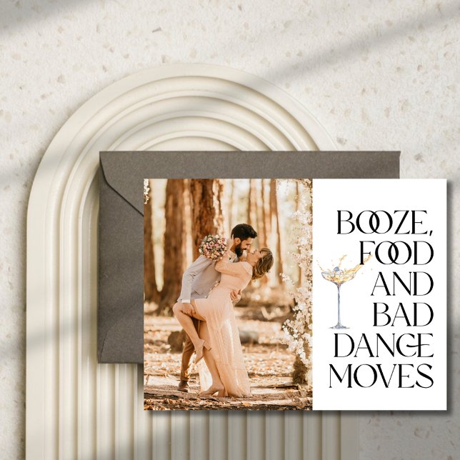 Anuncio Fotografía divertida en blanco y negro: Salven la  (Simple Funny Elegant Black White Photo Save the Date)