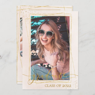 Anuncio Fotos de graduación de oro rosa de Rubor geométric