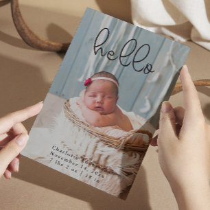 Anuncio Fotos del bebé Nacimiento de caligrafía elegante m