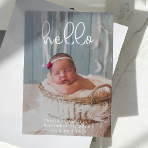 Anuncio Fotos del bebé Nacimiento de caligrafía elegante m